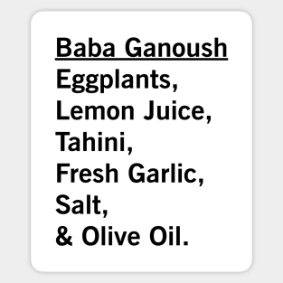 Baba Ganoush Eggplant Recipe Vegan Vegetarian Foodie Gift Sticker